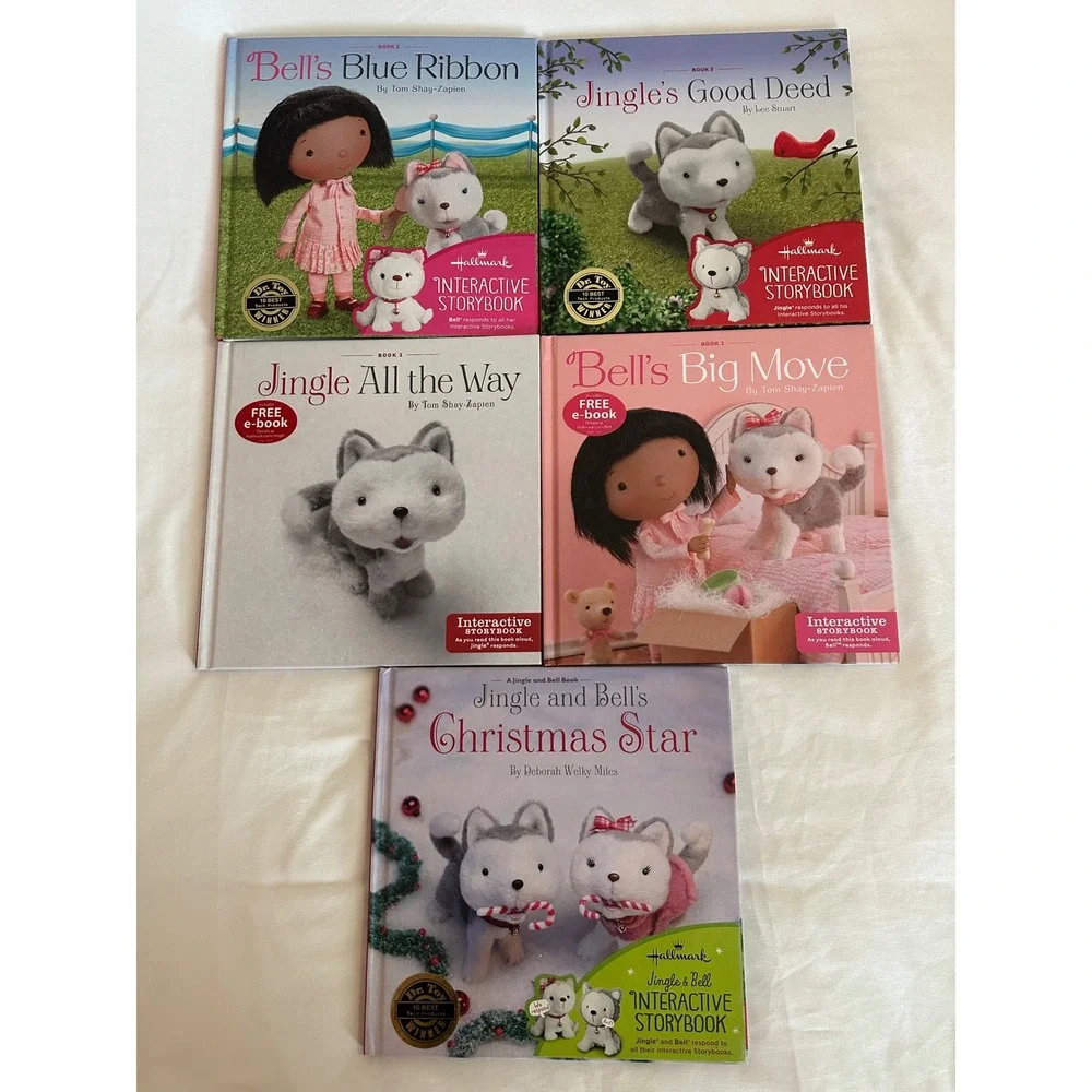 Hallmark‎ Jingle Husky Interactive Story Buddy Plush with 5 Storybooks Set